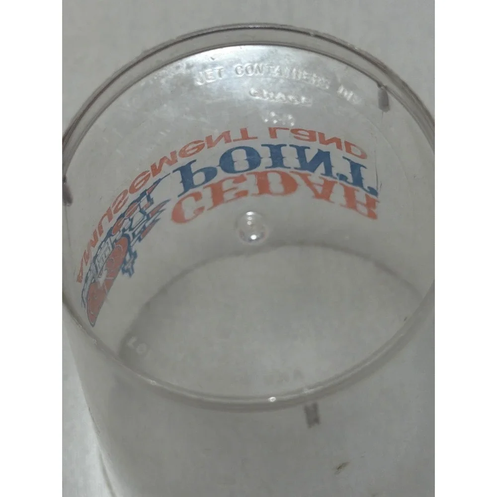 Vintage Cedar Point Amusement‎ Land Clear Plastic Souvenir Cup Jet Containers